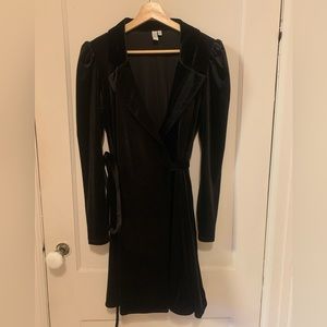 & other stories | Black Velvet Wrap dress | size 10